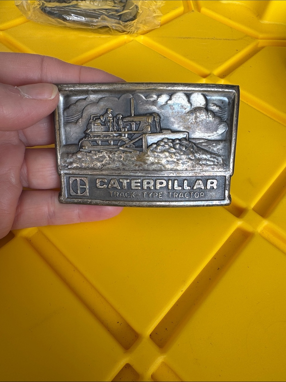 Metal Belt Buckle Caterpillar Tractor